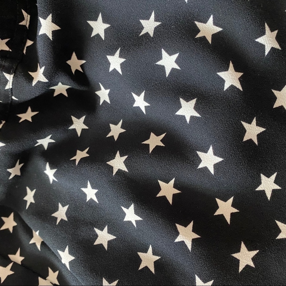 J CREW sz 6 Star Pants Black White Elastic Waist - Picture 7 of 7